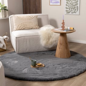 Rond Hoogpolig vloerkleed - Comfy Supreme Antraciet