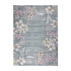 Buitenkleed bloemen - Poppy Olijfgroen - sfeer