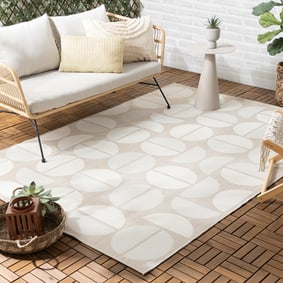 Buitenvloerkleed - Capri Circles Beige/Creme