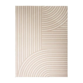 Buitenvloerkleed - Capri Curves Beige/Creme - sfeer