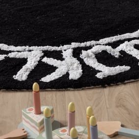Rond vloerkleed kinderkamer - Bodhi Zwart - product
