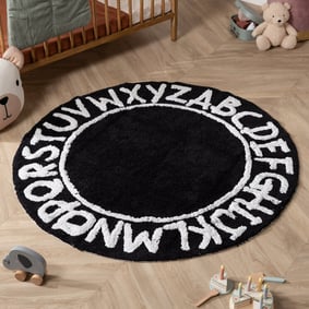 Rond vloerkleed kinderkamer - Bodhi Zwart