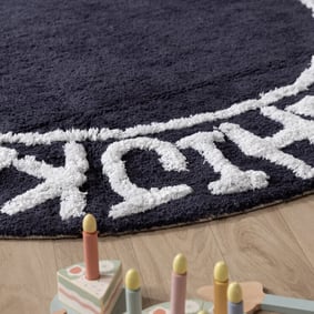 Rond vloerkleed kinderkamer - Bodhi Donkerblauw - product