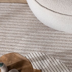 Plat geweven vloerkleed - Lorre Abstract Creme - product