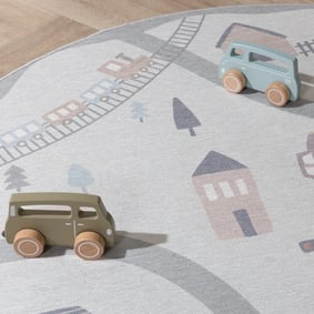 Rond speelkleed auto - Rocky Trail Grijs - product