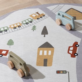 Rond speelkleed auto - Rocky Trail Wit - product