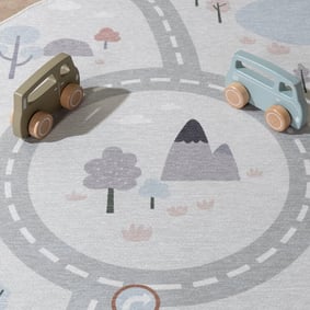 Rond speelkleed auto - Rocky Ride Wit - product