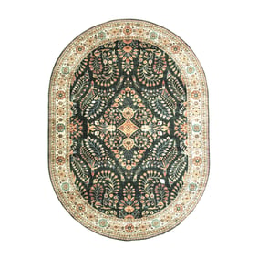 Ovaal vintage buitenkleed - Santo Flora Donkergroen - sfeer