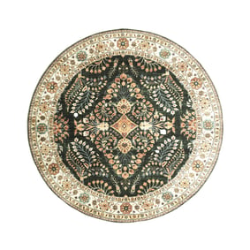 Rond vintage buitenkleed - Santo Flora Donkergroen - sfeer