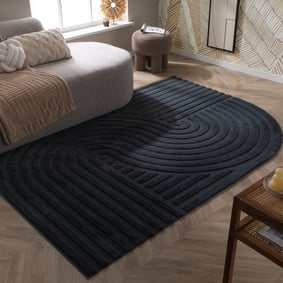 Organisch vloerkleed - Flowy Wavy Antraciet
