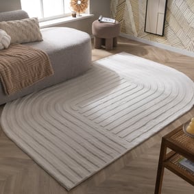 Organisch vloerkleed - Flowy Lines Creme