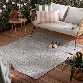 Vierkant Buitenkleed - Summer Tile Lichtgrijs