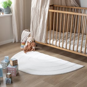 Wasbaar kindervloerkleed - Coco Regenboog Wit