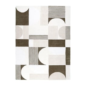 Abstract vloerkleed - Vienna Shapes Wit/Groen - product