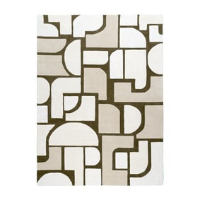 Abstract vloerkleed - Vienna Retro Wit/Groen - product