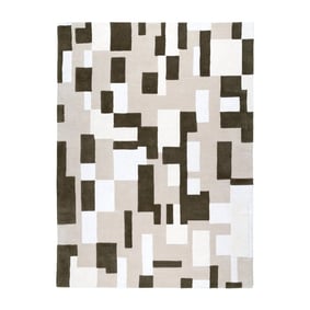Abstract vloerkleed - Vienna Geo Wit/Groen - product