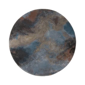 Rond vloerkleed industrieel - Raphael Blauw/Terra - product