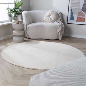 Rond wasbaar vloerkleed - Vivid Beige 