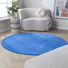 Rond wasbaar vloerkleed - Vivid Blauw