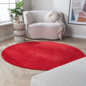 Rond wasbaar vloerkleed - Vivid Rood