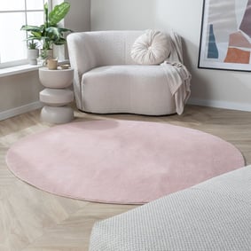 Rond wasbaar vloerkleed - Vivid Roze 