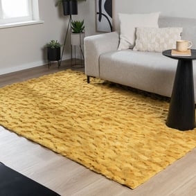 Fluffy vloerkleed 3D - Moon Geel