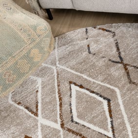 Rond Berber vloerkleed - Blend Diamond Beige - product