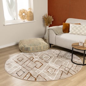 Rond Berber vloerkleed - Blend Diamond Beige