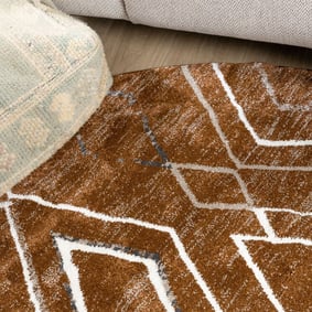 Rond Berber vloerkleed - Blend Diamond Roestbruin - product