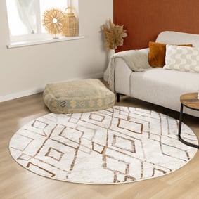 Rond Berber vloerkleed - Blend Diamond Terra