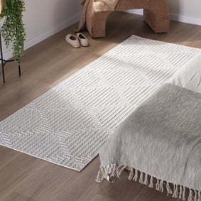 Loper vloerkleed - Hidde 3D Lines Wit
