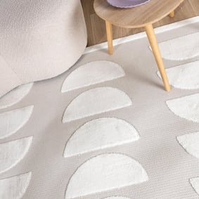 Japandi vloerkleed - Everly 3D Eclipse Wit - product
