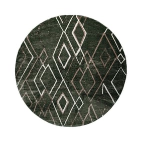 Rond Berber vloerkleed - Blend Diamond Groen - product