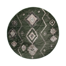 Rond Berber vloerkleed - Blend Aztec Groen - product