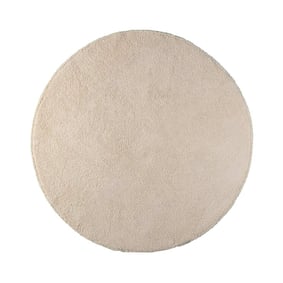 Zacht rond vloerkleed - Teddy Creme - product