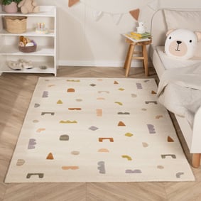 Vloerkleed kinderkamer – Lux Geo Creme/Multicolor