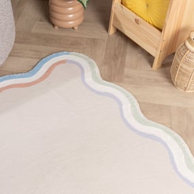 Organisch vloerkleed - Molly Wavy Beige/Lila - product