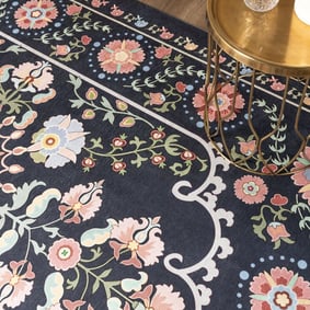 Vintage vloerkleed - Bibi Medaillon Blauw - product