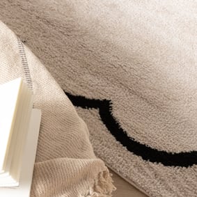 Wasbaar vloerkleed - Myrre Wit/Zwart  - product