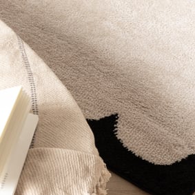 Wasbaar vloerkleed - Myrre Zwart/Wit  - product