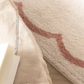 Wasbaar vloerkleed - Myrre Wit/Roze  - product