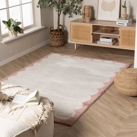 Wasbaar vloerkleed - Myrre Roze/Wit