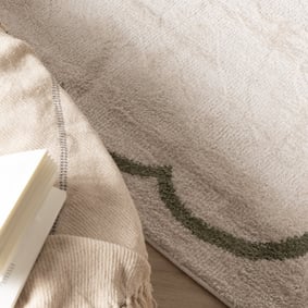 Wasbaar vloerkleed - Myrre Wit/Groen  - product