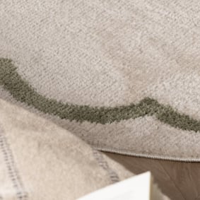 Rond wasbaar vloerkleed - Myrre Wit/Groen - product
