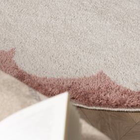Rond wasbaar vloerkleed - Myrre Roze/Wit - product
