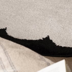 Rond wasbaar vloerkleed - Myrre Zwart/Wit - product
