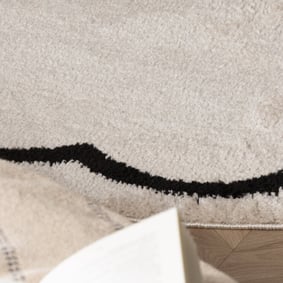 Rond wasbaar vloerkleed - Myrre Wit/Zwart - product