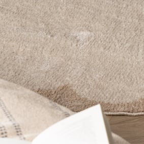 Rond wasbaar vloerkleed - Myrre Beige/Wit - product