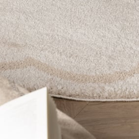 Rond wasbaar vloerkleed - Myrre Wit/Beige - product
