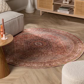 Rond vintage tapijt - Liva Medaillon Terra